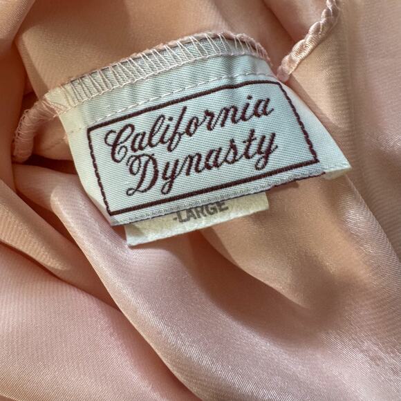 California Dynasty Pink Satin Slip Dress Large | Coquette Angelcore Pinup - Picture 5 of 7